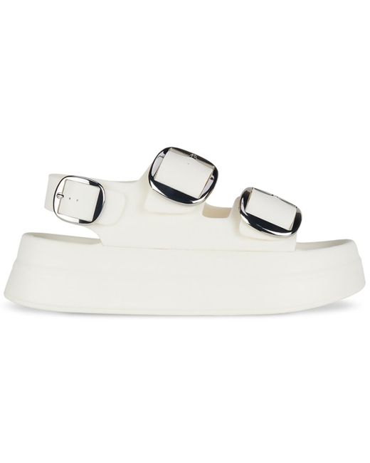 Jeffrey Campbell White Blithe Flatform Footbed Sandals