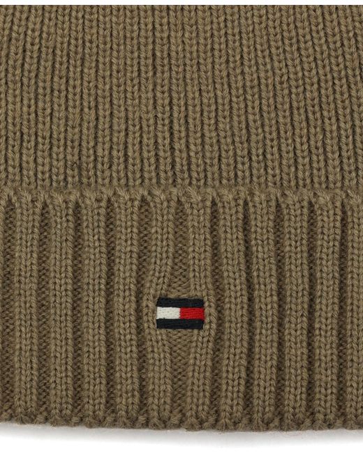 Tommy Hilfiger Green Core Flag Rib Cuff Hat for men
