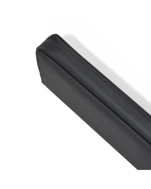 ROOTS Black Slim Zipper Round Wallet for men