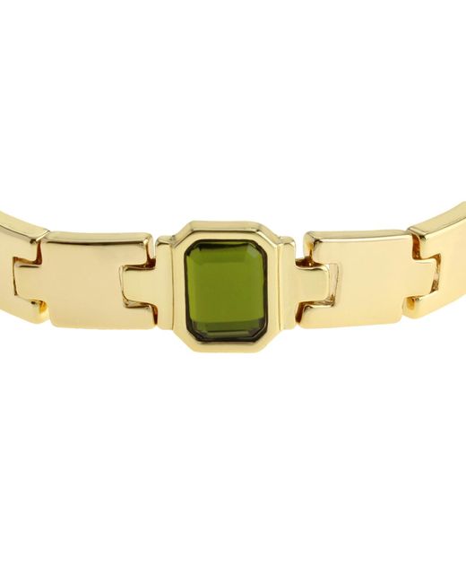 Steve Madden Metallic Olivine Gem Watch Chain Bracelet
