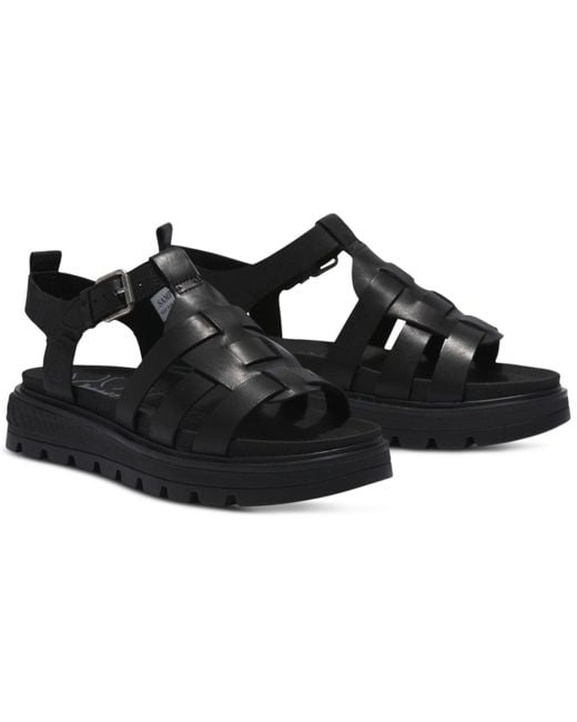 Timberland Leather Ray City Sandal Fisherman Sandals in Black - Lyst