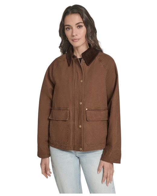 Levi's Brown Regular Short Cotton Barn Jacket