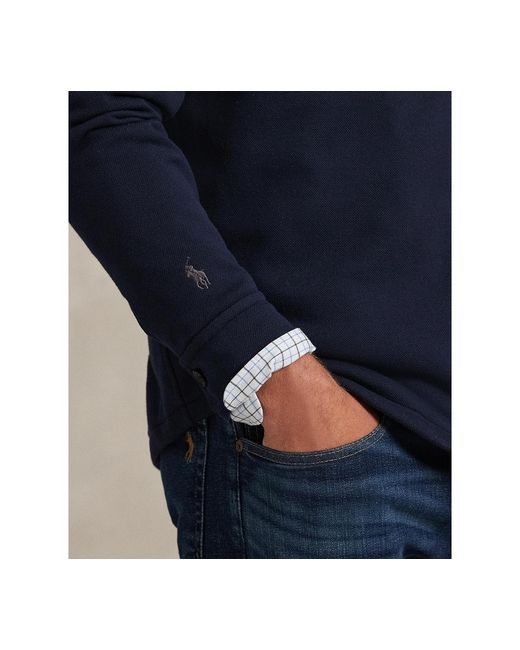 Polo Ralph Lauren Blue Long-sleeve Double Knit Tech Hybrid Shirt Jacket for men