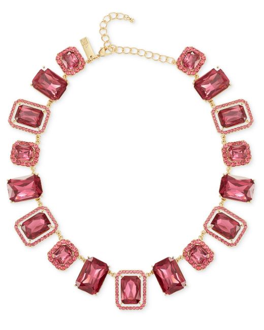 INC International Concepts Red Gold-tone Stone All Around Necklace