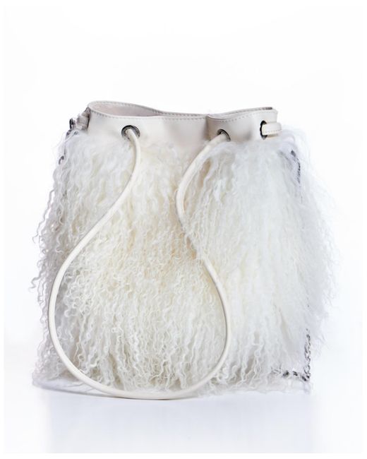 Julia & Stella By Maximilian White Shearling Bag