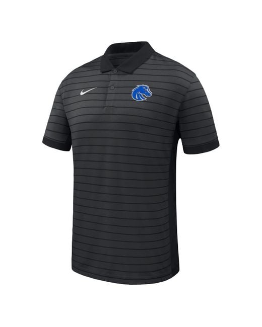 Nike Black Boise State Broncos 2025 Early Season Coaches Sideline Victory Stripe Performance Polo Shirt for men