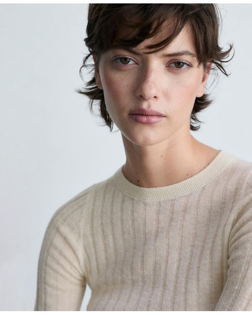 Mango Black Ribbed Round Neck Sweater