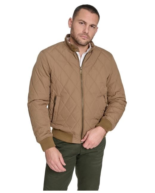 Dockers Brown Quilted Bomber Jacket for men