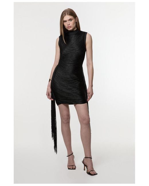 Karen Millen White Knit Tassel Mini Dress