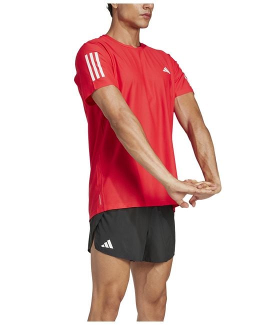Adidas Red Own The Run Moisture-wicking T-shirt for men
