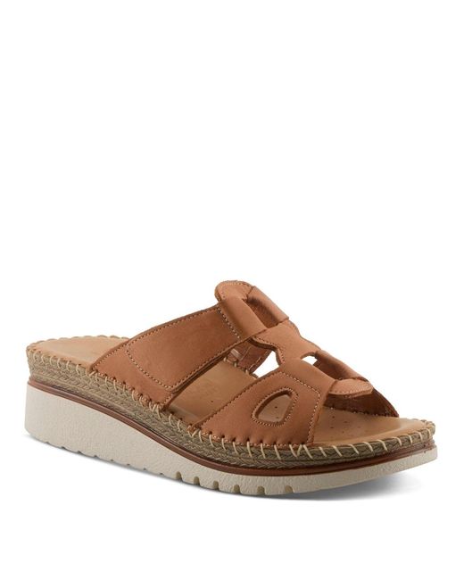 Spring Step Brown Montera Leather Slide