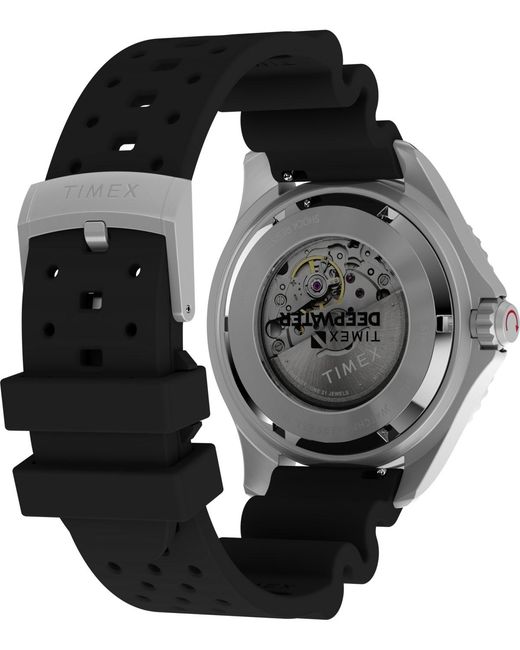 Timex Black Mechanical Automatic Hnbr Rubber Watch for men