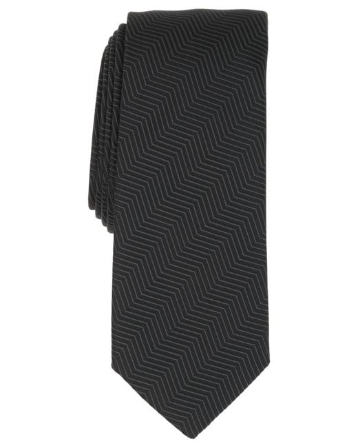 Alfani Black Herringbone Pattern Tie for men