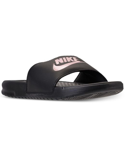 nike black and gold sandals