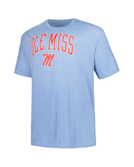 Champion Blue E Ole Miss Rebels Big Tall Arch Over Logo T-shirt for men