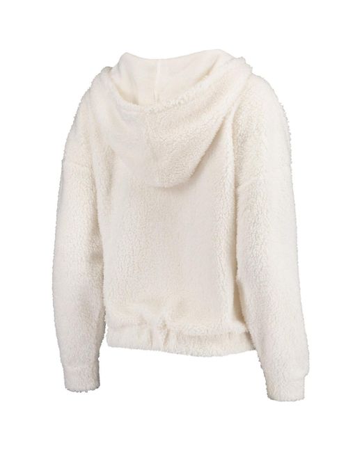 Concepts Sport White Los Angeles Lakers Fluffy Long Sleeve Hoodie Top And Shorts Sleep Set