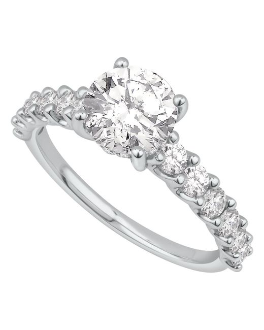 Macy's White Diamond Solitaire Plus Ring (3 Ct. T.w.