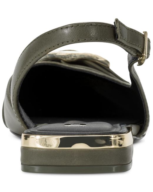 DKNY Metallic Clemma Buckle Slingback Flats