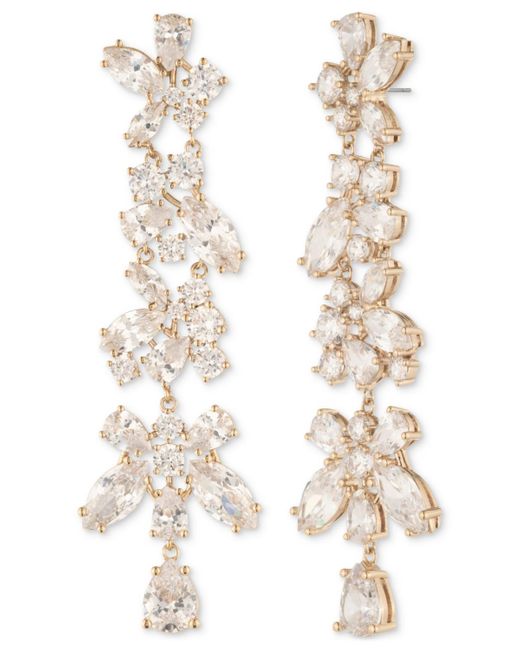 Givenchy White Gold-tone Cubic Zirconia Statement Earrings
