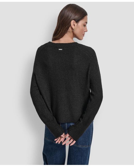 DKNY Blue Crewneck Long-sleeve Sweater
