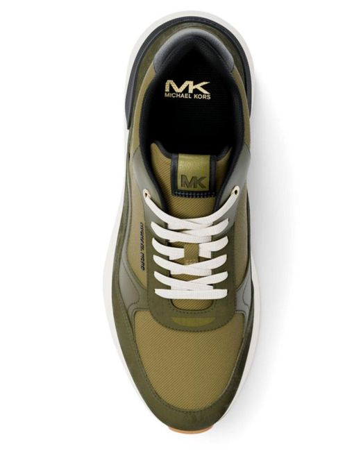 Michael Kors Green Trevor Round Toe Lace-up Trainer Shoes for men
