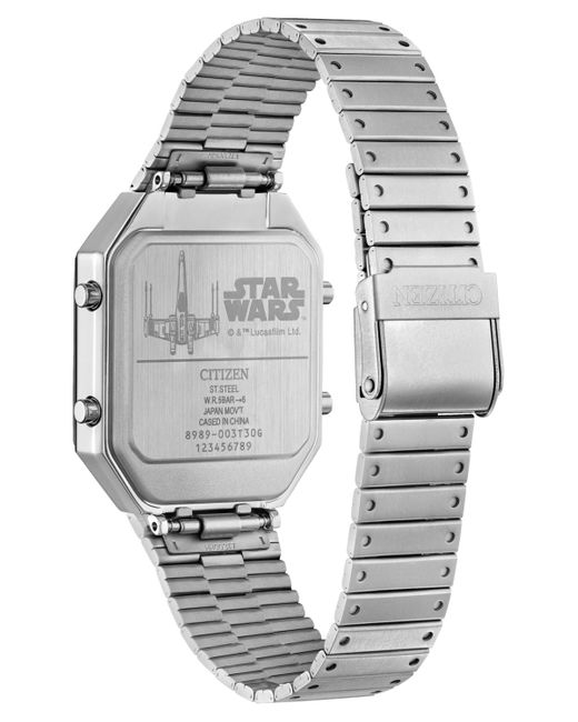 Citizen Gray Star Wars Rebel Pilot Ana-digi Stainless Steel Bracelet Watch 33mm for men