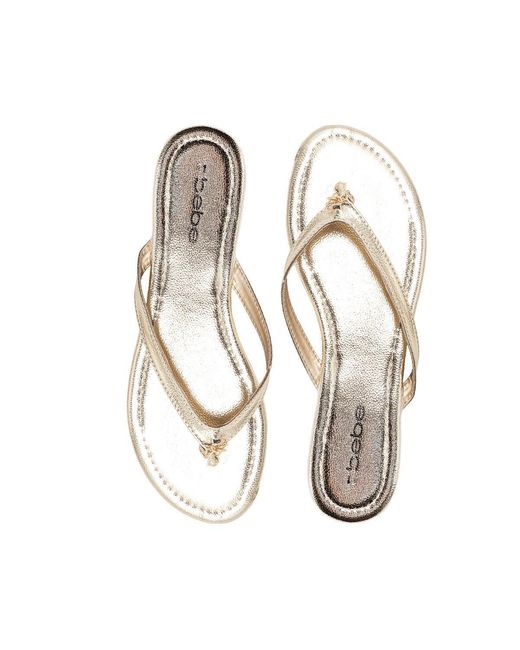 Bebe White S Flat Sandals