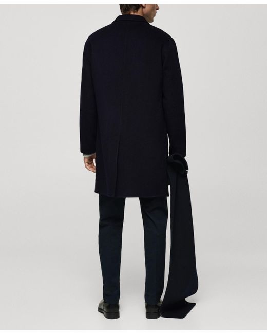 Mango Blue Wool Coat for men