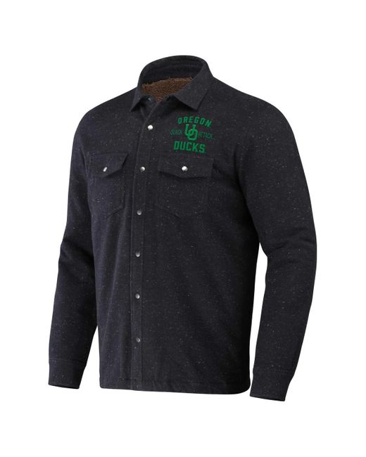 Fanatics Blue Darius Rucker Collection By Oregon Ducks Sherpa-lined Full-snap Shacket for men