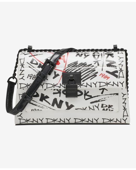 DKNY Metallic Evie Flap Small Shoulder Bag