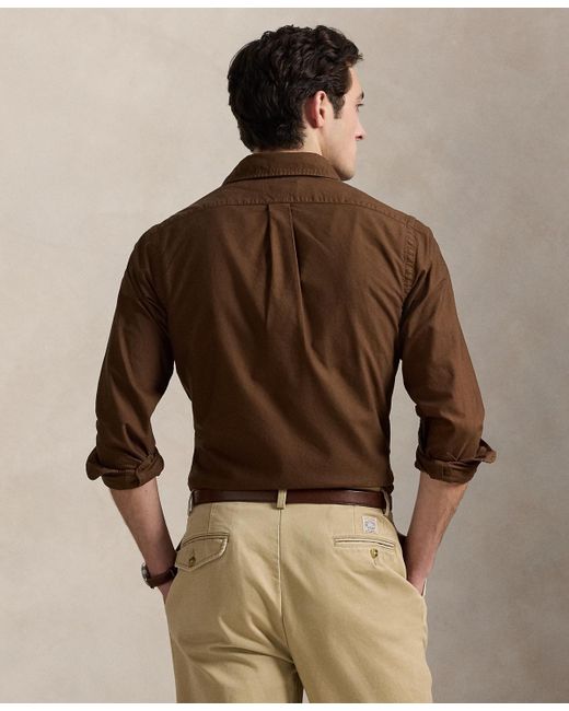Polo Ralph Lauren Brown Garment-dyed Oxford Shirt for men