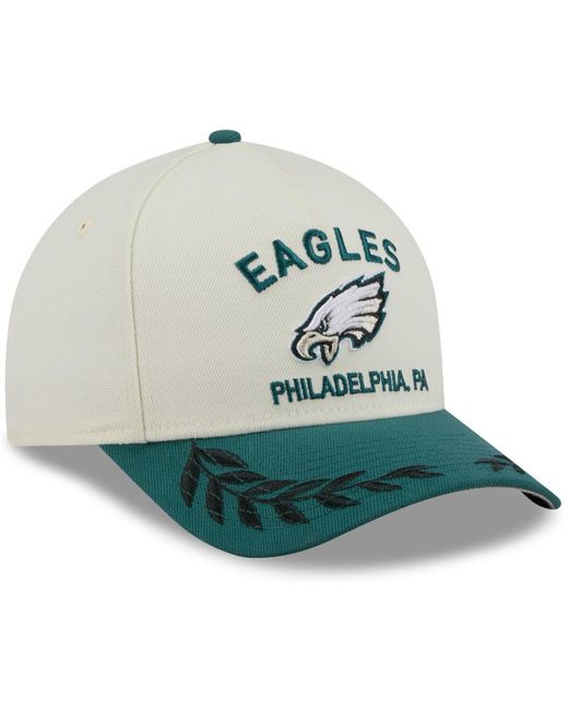 KTZ Cream/midnight Green Philadelphia Eagles 2025 Nfl Draft 9forty A-frame M-crown Adjustable Hat for men