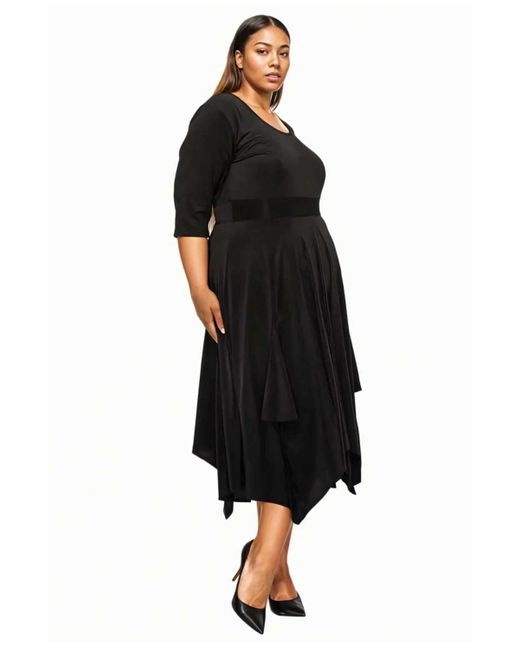 L I V D Black Plus Size Shay Handkerchief Hem Dress