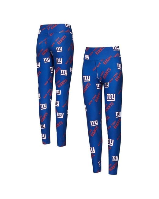 Concepts Sport Blue New York Giants Breakthrough Allover Print Knit Sleep leggings