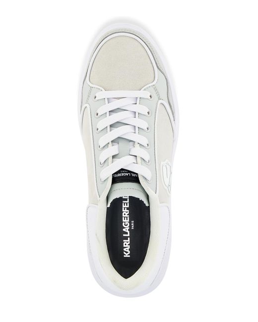 Karl Lagerfeld White Side Patch Court Lace Up Sneakers for men