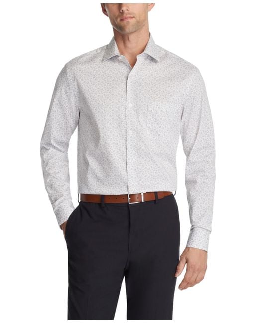 Van Heusen White Stain Shield Regular Fit Dress Shirt for men
