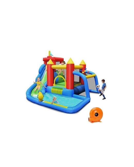 Skonyon Blue Inflatable Bounce House Splash Pool