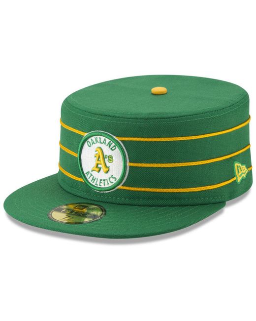 KTZ Green Oakland Athletics Pillbox 59fifty-fitted Cap for men