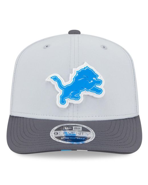 KTZ Blue Gray/graphite Detroit Lions 2025 Nfl Training Camp 9seventy Adjustable Hat for men