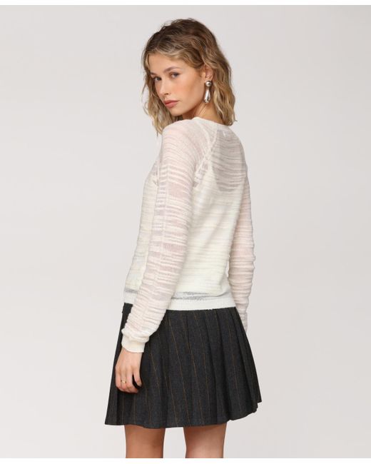 Avec Les Filles White Crewneck Sweater