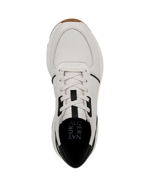 Naturalizer White Blossom Round Toe Lace Up Wedge Sneakers