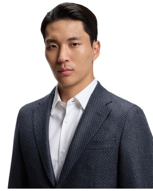 Boss Blue Boss By Patterned Wool Slim-fit Jacket for men