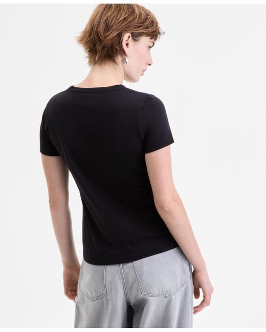 Boss Black Cotton Embellished Logo T-shirt