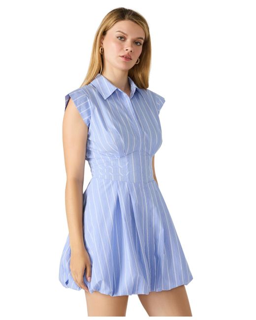 Steve Madden Blue Arielle Mini Bubble Dress