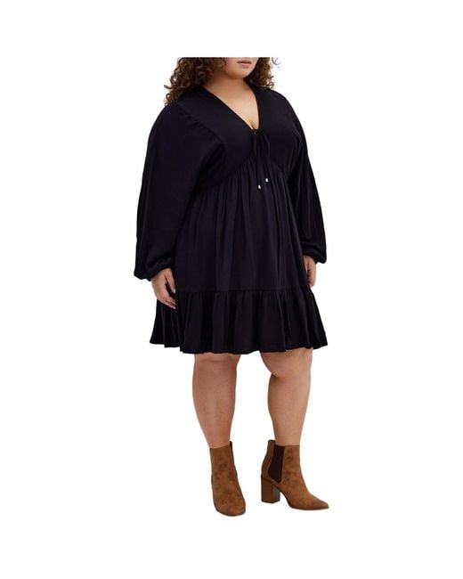 City Chic Black Plus Size Devine Mini Dress