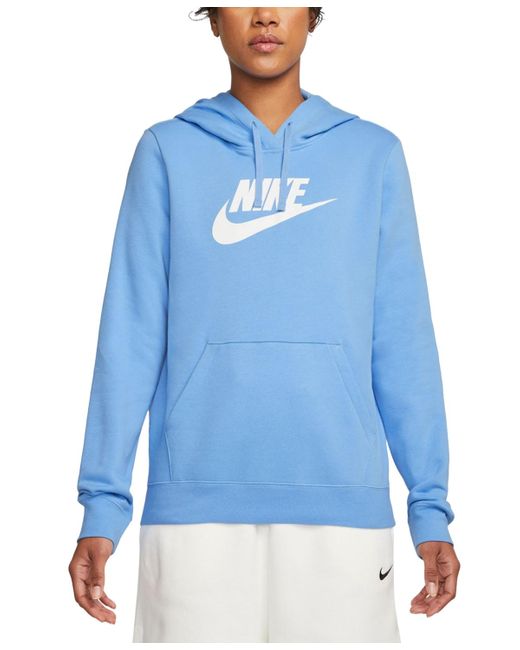 Nike Blue Sportswear Club Fleece Logo Pullover Hoodie