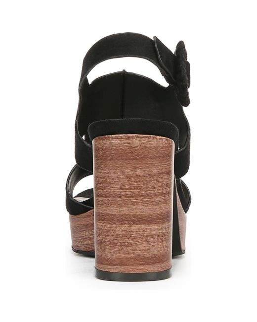 LifeStride Black Audra Open Square Toe Block Heel Platform Sandals