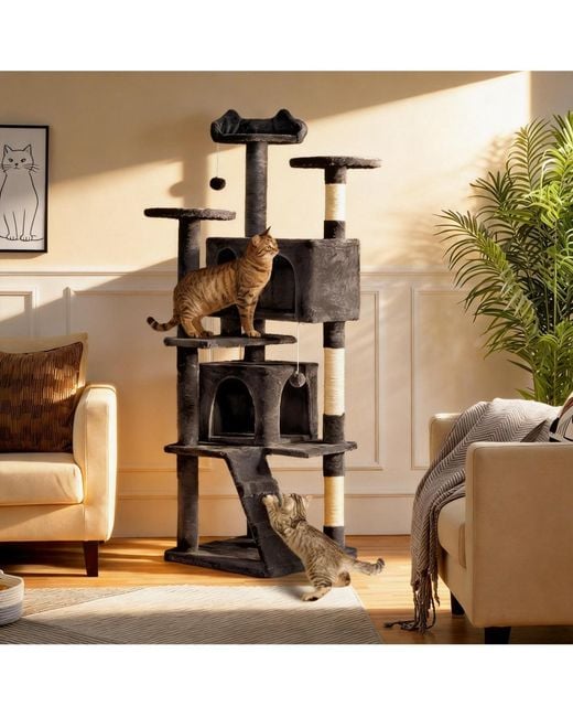 Aronkl White Multi-level Cat Tree Tower