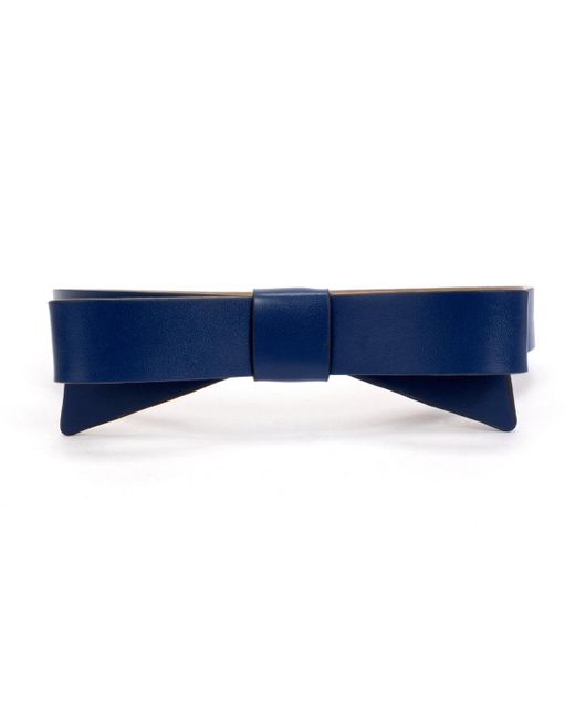 Kate Spade Blue Leather Bow Belt