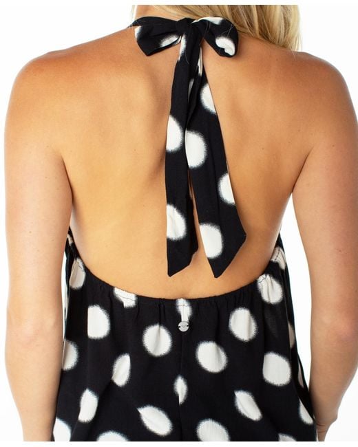 Roxy Black Fairweather Halter V-neck Top